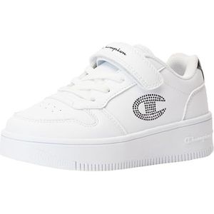 Champion Legacy-Rebound Platform Glitter G PS, sneakers voor meisjes, wit/zwart (WW009), 27,5 EU, Wit Zwart Ww009