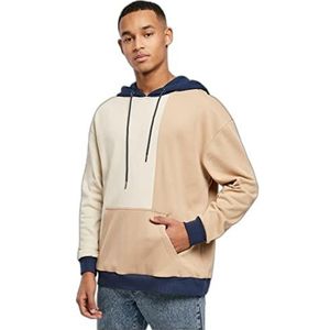 Urban Classics Men's Oversized Color Block Hoody Sweatshirt, softseagrass/unionbeige, 4XL, Softseagrass/Unionbeige, 4XL