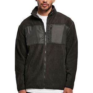 Urban Classics Gematchte Micro Fleece Jas voor heren, Zwart, L