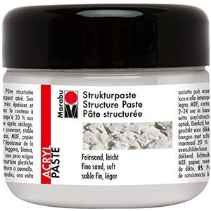 Marabu 12260025811 - structuurpasta fijn zand licht, matte acrylpasta op waterbasis, lichtecht, weerbestendig, goed dekkend, voor reliëfachtige tot plastische structuren, 225 ml, wit