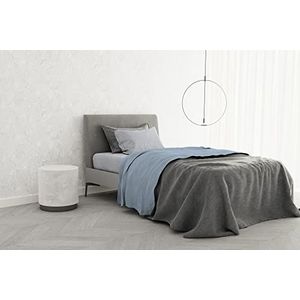 Italian Bed Linen Beddengoedset van 100% katoen, TRENDY CHIC, eenpersoonsbed, lichtblauw