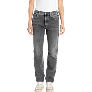 Replay Maijke Straight Fit Jeans met hoge taille voor dames, 096, medium grijs, 23W x 28L