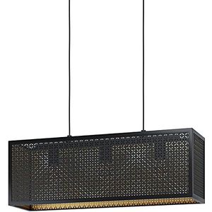 EGLO Hanglamp Sallicano, 3-lichts pendellamp, eettafellamp van zwart en gouden metaal, lamp hangend voor woonkamer, E27 fitting, L 73 cm