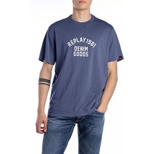 Replay T-shirt voor heren, 282 Medium Blauw, L