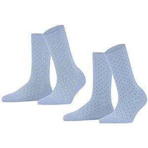 ESPRIT Dames Sokken Fine Dot 2-Pack W SO Organisch Katoen Dun gedessineerd Multipack 2 Paar, Blauw (Cloud 6293), 35-38