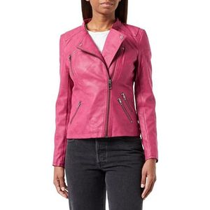 ONLY Onlava Kunstleren jas voor dames, overgangsjas, biker-stijl, cerise, 38