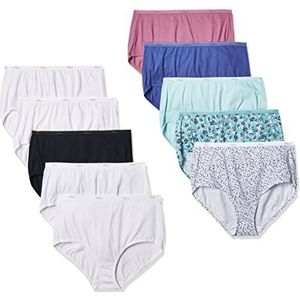 Hanes Women's Cotton Brief Panty, Assorted, Size 8 (Pack of 10)