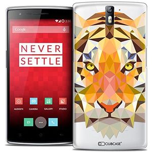 Caseink - Beschermhoes voor OnePlus One [Crystal Rigide HD Polygon Series Animal - Rigide - Ultra Thin - Gedrukt in Frankrijk] Tigre