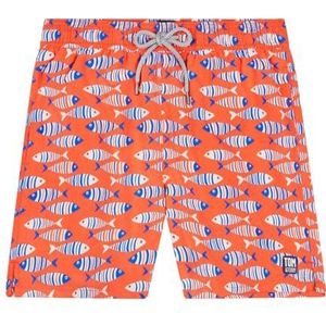 Tom & Teddy Zwemshorts Oranje Gestreepte Vis in maat XL voor volwassenen - hoogwaardige badmode geïnspireerd op de Australische strandlifestyle voor vader en zoon, oranje, XL