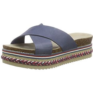 VERO MODA Dames Vmrio Leather sandaal, Blauw Regatta, 37 EU