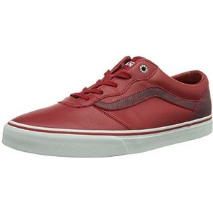 Vans Milton Low-Top Sneakers voor heren, Rode lederen slang, 42.5 EU