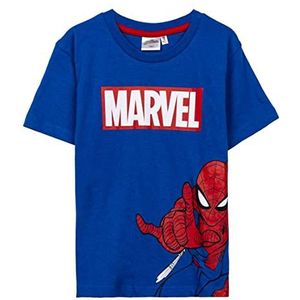 Spiderman T-Shirt voor Kinderen - Blauw en Zwart - Maat 6 Jaar - Korte Mouw T-Shirt Gemaakt met 100% Katoen - Origineel Product Ontworpen in Spanje