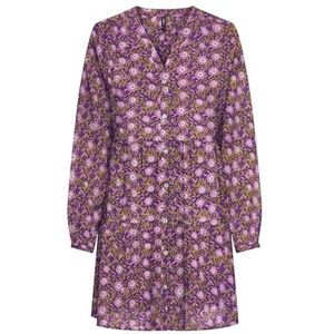 ONLY Onlnova Life Vis L/S Thea Button Jurk, Amarant-Violet, M Dames, Amaranth Violet, M