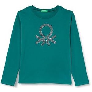 United Colors of Benetton T-shirt voor meisjes en meisjes, Groen, 140