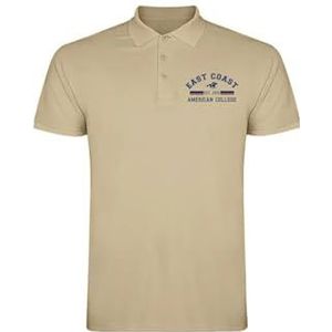 AMERICAN COLLEGE USA Poloshirts Sport Ademend Gedrukt Kleding Unisex Kinderen Jongens en Meisjes Casual Model ACPLW2 Beige 16 Jaar, Beige, 16 Jaar