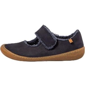 El Naturalista - N5739 Pleasant - Ballerina's - Oceaanblauw - Leer - Plat - Klittenband - Casual
