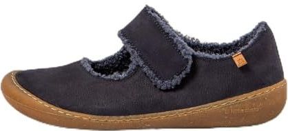 El Naturalista - N5739 Pleasant - Ballerina's - Oceaanblauw - Leer - Plat - Klittenband - Casual