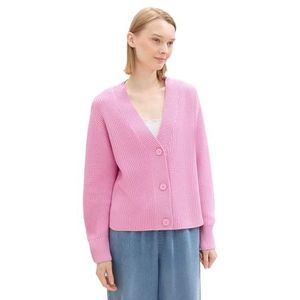 TOM TAILOR Denim Basic gebreide jas voor dames met knopen, 31646 - Soft Summer Pink, XXL
