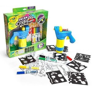 CRAYOLA - Color Spray Easy, Graffiti, Handmatige airbrush 5 wasbare maxi-tip marker 8 stencil vellen 12 pagina's voor het kleuren en decoreren