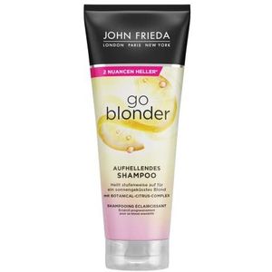John Frieda Sheer Blonde Go Blonder Shampoo, oplichtend, met citrus en kamille, licht geleidelijk op, ook voor gekleurd haar, 250ml, 1 stuk
