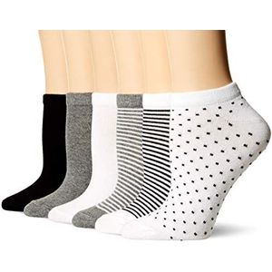 Amazon Essentials Dames 6-Pack Casual Low-Cut Sokken,Zwart gesorteerd,Shoe Size: 8 to 12