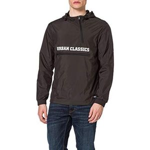 Urban Classics Commuter Pull Overjack voor heren, windbreaker voor mannen, met zak om op te bergen, in 3 kleuren, maten S - 5XL, zwart, XXL