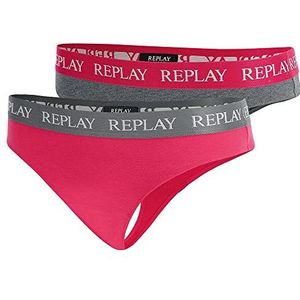 Replay T-C1 Ondergoed Dark Grey Melange/Fuxia/White, L