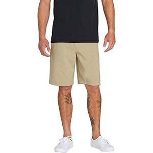 Volcom Kerosene Hybride chinoshort voor heren, 53 cm, Kaki, 28