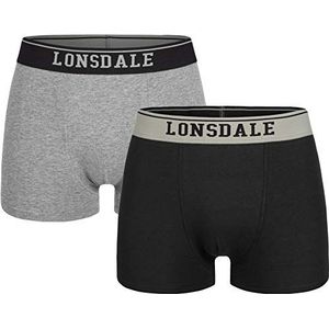 Lonsdale Oxfordshire Boxer Shorts voor heren, grijs/zwart, XL