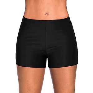 Yonique Womens Swim Shorts Solid Tankini Bottoms Swimsuit Bottoms(Available in Plus) Black L