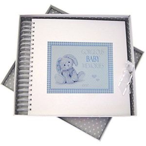 White Cotton Cards Nieuw Baby, Kaart & Geheugenboek, Blauw Konijntje, Bord, 27 x 30 x 4 cm