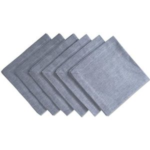 DII CAMZ36965 100% katoen, Chambray servettenset, oversized basic elke dag, blauw 6 stuks