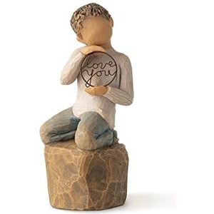 Willow Tree Love You Too (lichtere huid), gebeeldhouwde handgeschilderde figuur