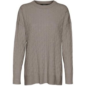 VERO MODA VMFANTASTIC LS O-Neck Cable Pull GA Boo, Moon Rock/Detail:w. Melange, XS