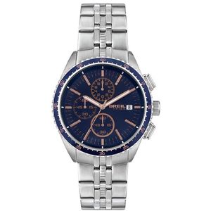 Breil NET Collectie Horloge Quartz Chrono-uurwerk en stalen armband voor heren, zilver, Een Maat, armband