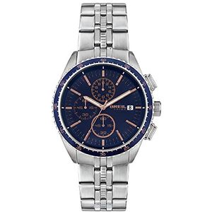 Breil NET Collectie Horloge Quartz Chrono-uurwerk en stalen armband voor heren, zilver, Een Maat, armband