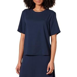 Amazon Essentials Dames Regular-Fit Georgette top met korte mouwen, marineblauw, L
