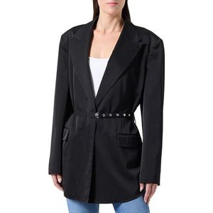 Pinko GoldenEye Satijnen jas, katoen, viscose, Z99_Zwart Sedan, 44