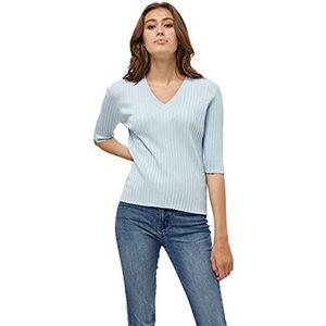 Peppercorn Dames Tana Rib Knit Pullover Sweater, Skyway Blue Melange, L