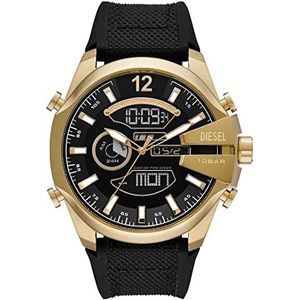 Diesel Reloj para hombre Mega Chief Movimiento LCD Caja de 51 mm con correa de silicona DZ4634