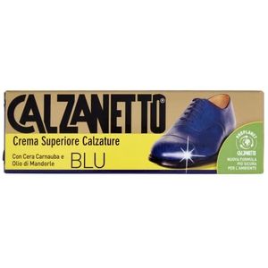 Calzanetto Blauw, crème, glanzend, geeft maximale bescherming, kleur en glans van schoenen, tube, 50 ml, 50 eenheden