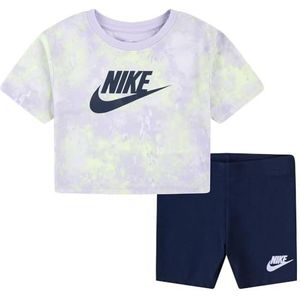Nike Set voor meisjes Boxer Tee en Bike Short 36L658, Lila, 4-5 Jaar