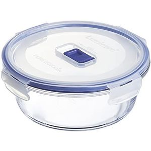 Luminarc Pure Box Active ronde container, luchtdicht, glas, 15 x 7 cm, 92 ml, tweekleurig