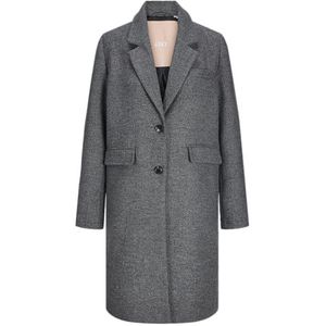 Jack & Jones Jxemma Mid Coat Otw, Zwart/Detail: Structuur, XL