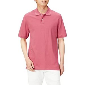 Amazon Essentials Men's Poloshirt van piqué-katoen met normale pasvorm (verkrijgbaar in grote en lange maten), Gewassen rood, S