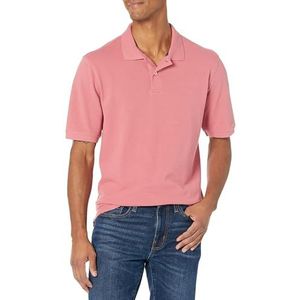 Amazon Essentials Men's Poloshirt van piqué-katoen met normale pasvorm (verkrijgbaar in grote en lange maten), Gewassen rood, S