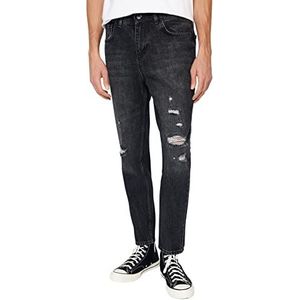 Trendyol Jeans - Marineblauw - Slim, Zwart, 50
