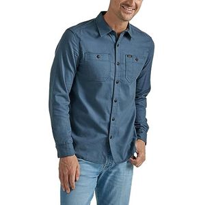Lee Men's Extreme Motion Flannel Working West Shirt, Deep Waters