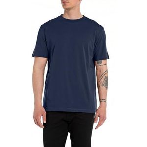 Replay T-shirt voor heren, korte mouwen, regular fit, 271 Indigo Blue, L
