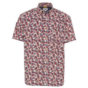 camel active Herenhemd met korte mouwen en all-overprint, beige-rood, S